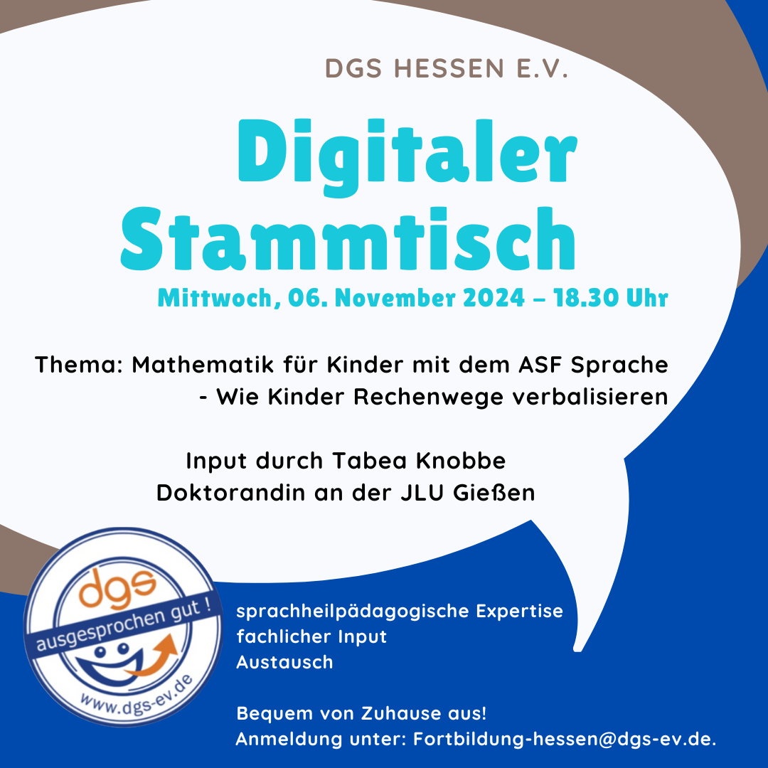 Einladung zum Digitalen Stammtisch 06.11.2024