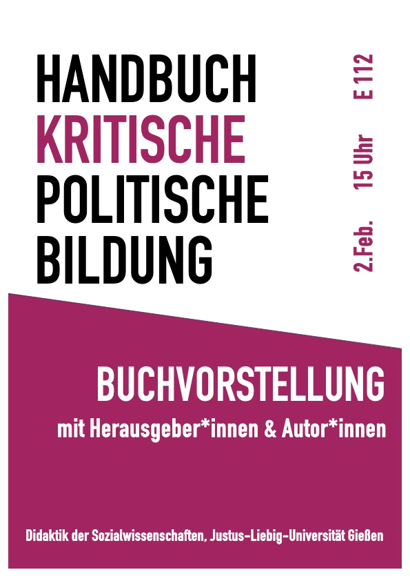 Plakat Buchvorstellung Kritische politische Bildung