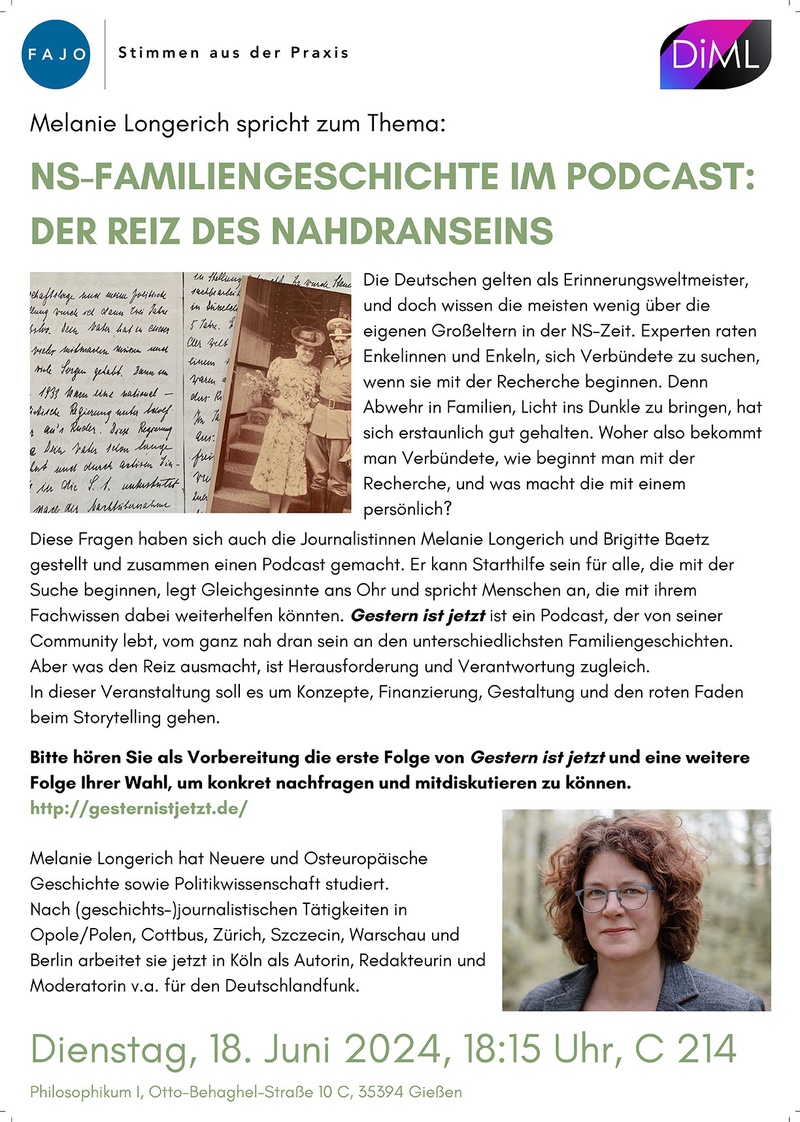 Stimmen aus der Praxis: Melanie Longerich spricht zum Thema: NS-Familiengeschichte im Podcast