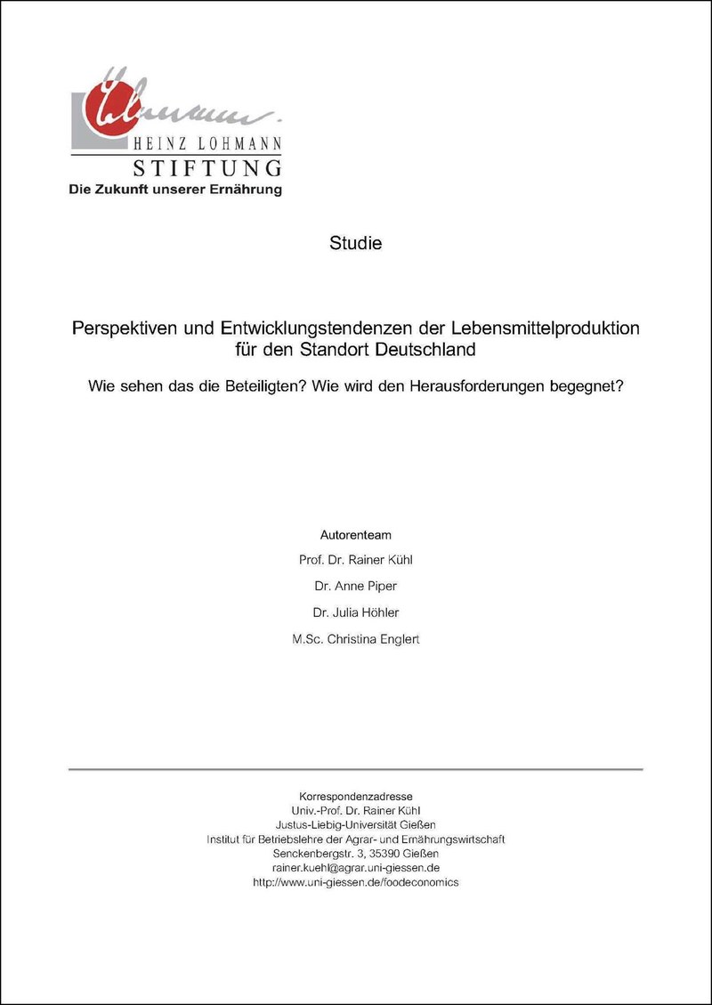 Deckblatt Studie Heinz Lohmann Stiftung