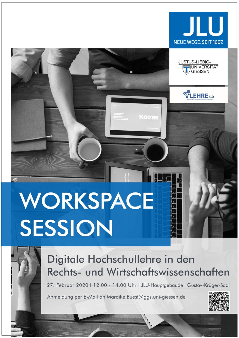 Sie sehen das Poster zur Workspace Session in den Rechts- und Wirtschaftswissenschaften