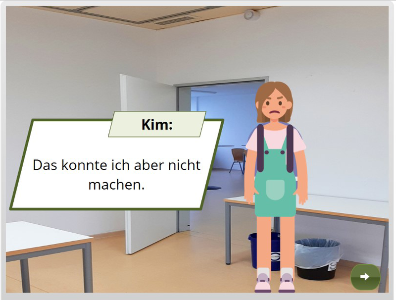 Die Schülerin Kim ist aufgebracht