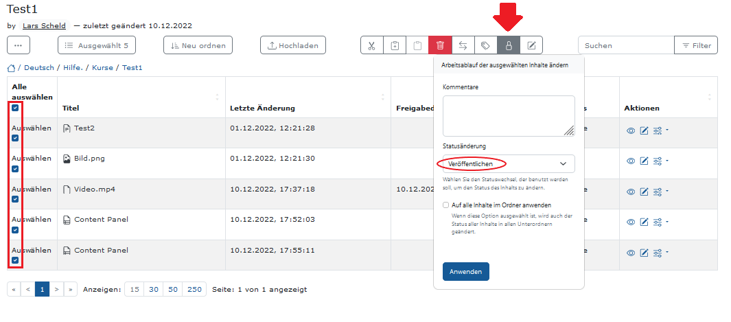 7.Mehrere Seiten veröffentlichen