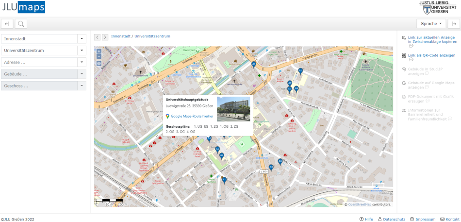 Link zu JLU Maps