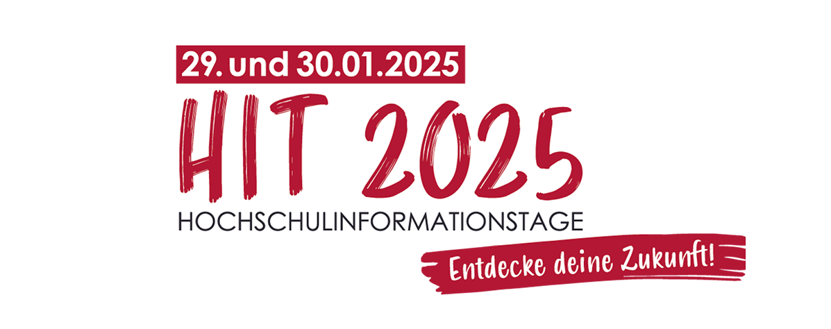 Verlinktes Logo der HIT 25: Link zum Programm und zur Anmeldung der Hochschulinformationstage 2025